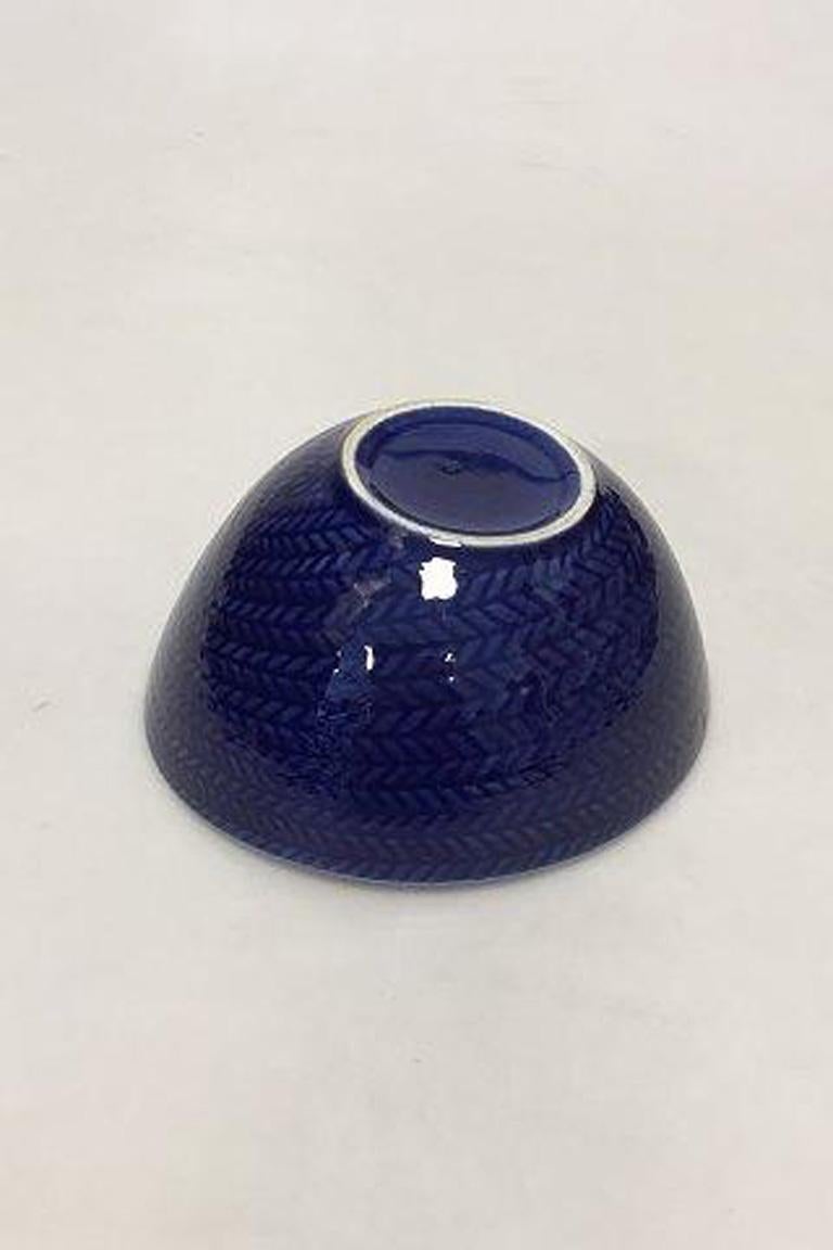 Rorstrand blue eld / blue fire small bowl. 

Blue Eld designed by Hertha Bengtsson produced by Rörstrand, Sweden, from 1950 to 1971. It has a stunning retro shape with elegant design and beautiful cobalt blue glaze in herringbone pattern. Also