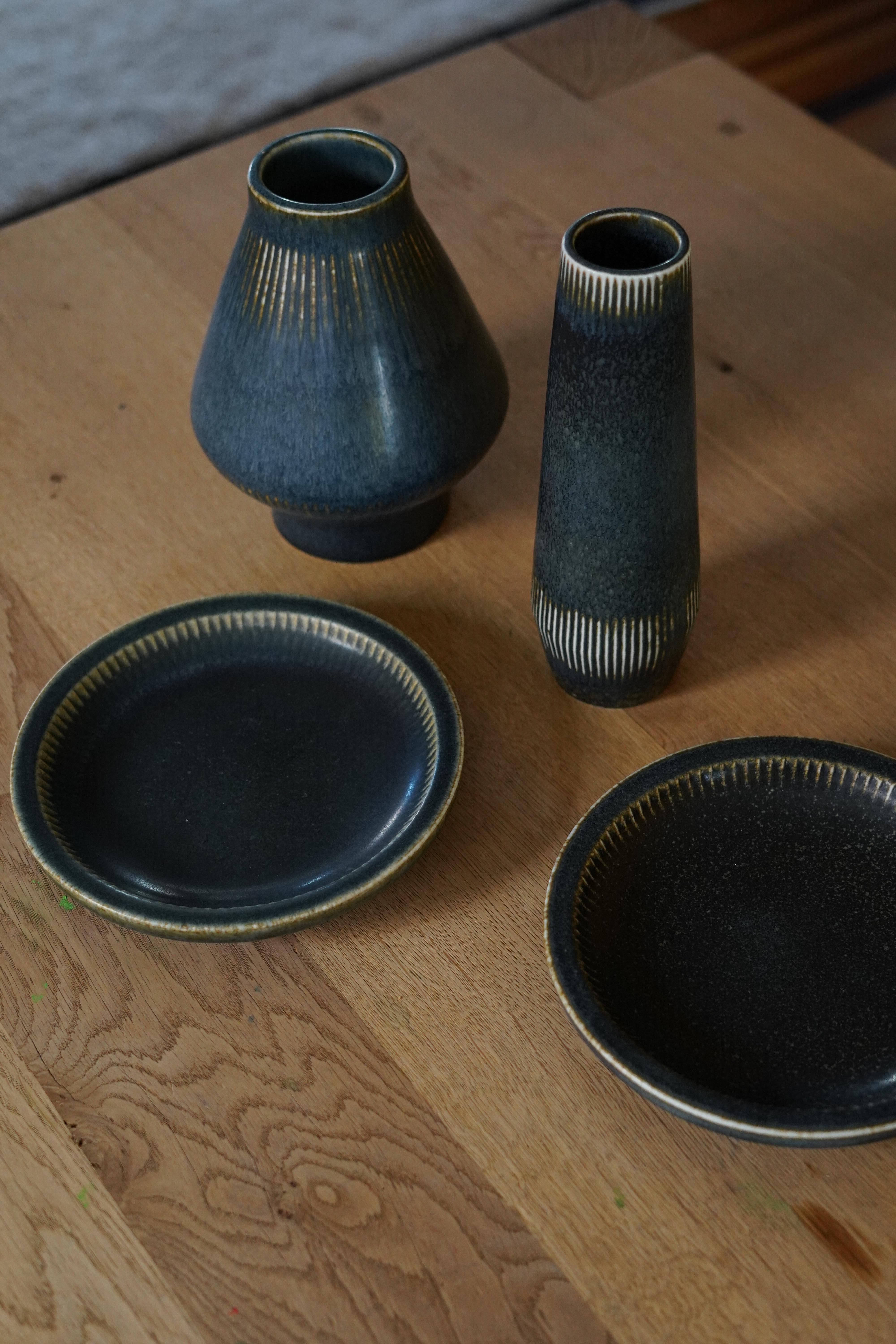 Rörstrand Carl-Harry Stålhane vases and trays , Sweden 1960 For Sale 1