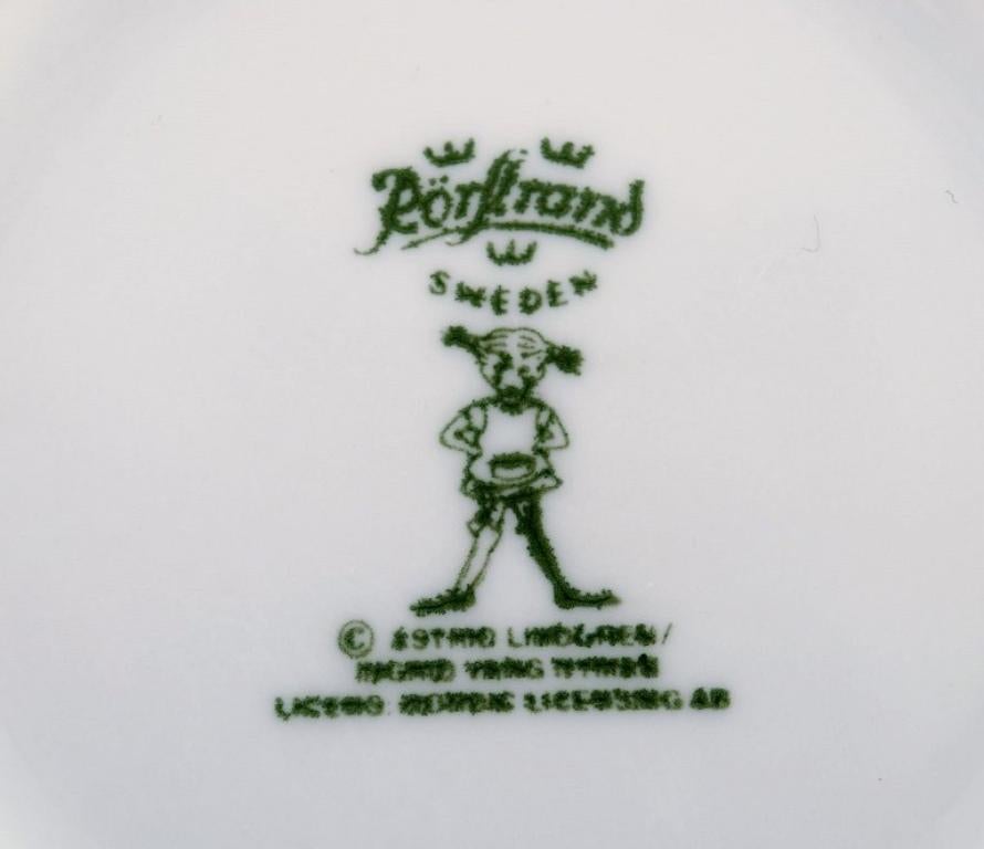 Rörstrand, Four Cups and a Plate in Porcelain with Pippi Longstocking Motifs In Good Condition For Sale In Copenhagen, DK