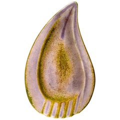 Rörstrand, Gunnar Nylund Large Ceramic Bowl, Glaze in Yellow and Violet Tones