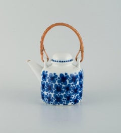 Rörstrand, Mon Amie, Porcelain Teapot with Bamboo Handle, about 1940