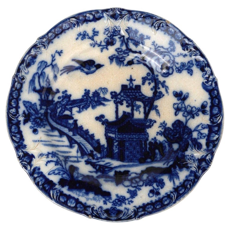 Rörstrand Pagoda Pattern Plate, 19th Century For Sale at 1stDibs