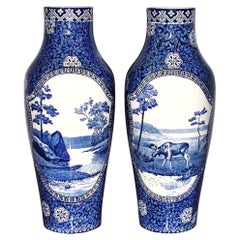 Pareja de jarrones de porcelana Art Nouveau Rörstrand, Suecia, S. XIX