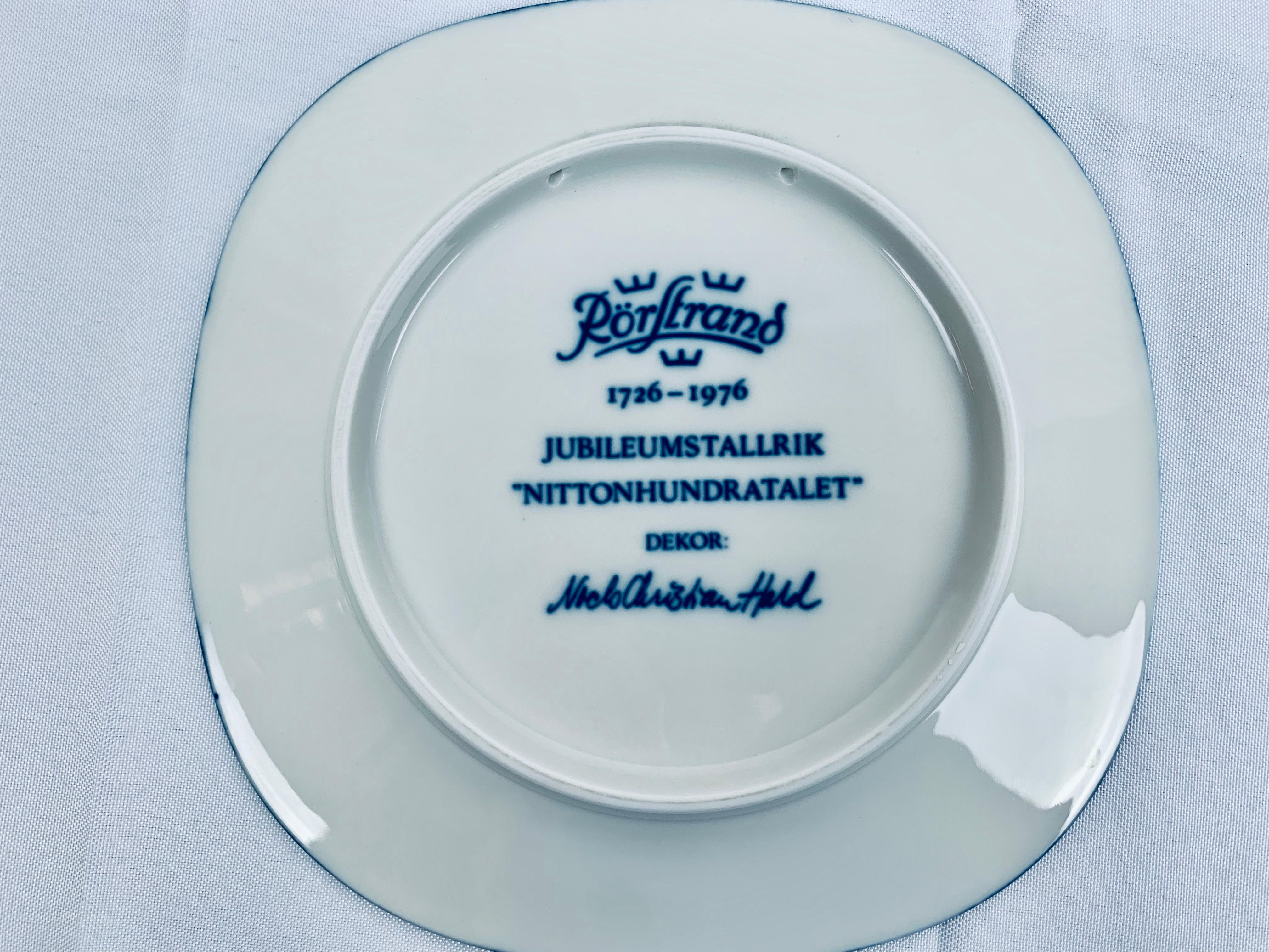 Rörstrand Porcelain Commemorative Plates-Niels-Christian Hald in Blue, Sweden 1