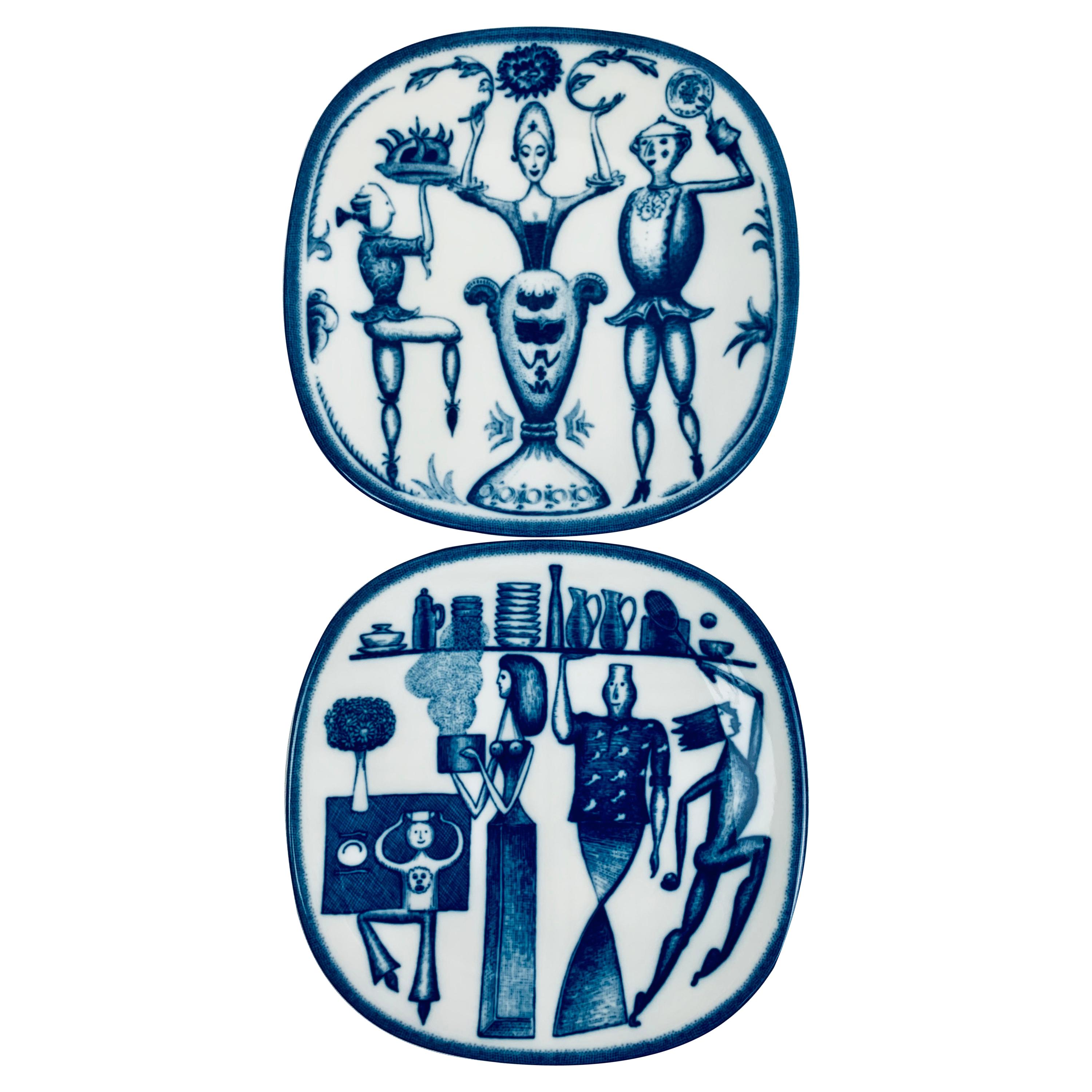 Rörstrand Porcelain Commemorative Plates-Niels-Christian Hald in Blue, Sweden
