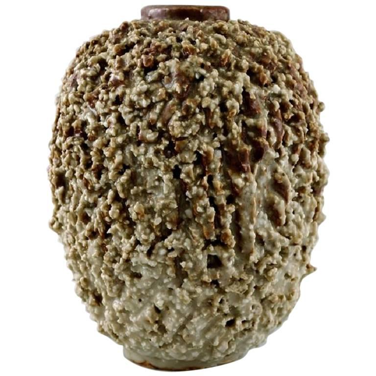 Rörstrand / Rorstrand Gunnar Nylund "Chamotte" Vase, Hedgehog Vase