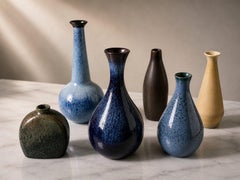 Rörstrand Set of 6 Signed Miniature Vases, Nylund & Stålhane, Lundgren, 1950s