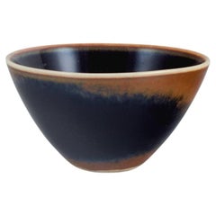 Rörstrand, Small Ceramic Bowl in Shades of Blue and Brown, Mid-20th C