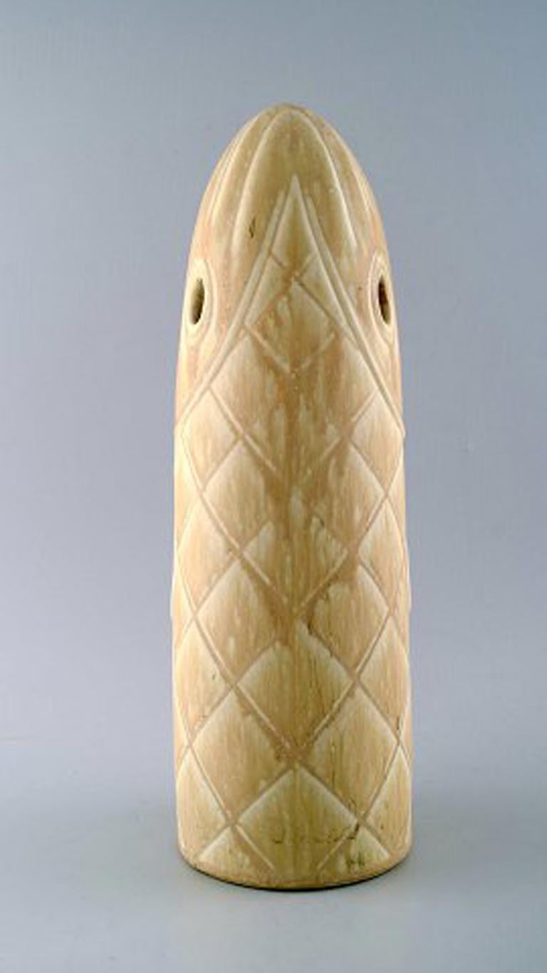Italian Rörstrand Stoneware Figure of Gunnar Nylund, Rare Fish Vase