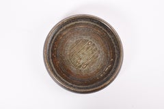 Rörstrand Sweden Large Low Bowl Brown Stripe Decor by Carl-Harry Stålhane 1960s