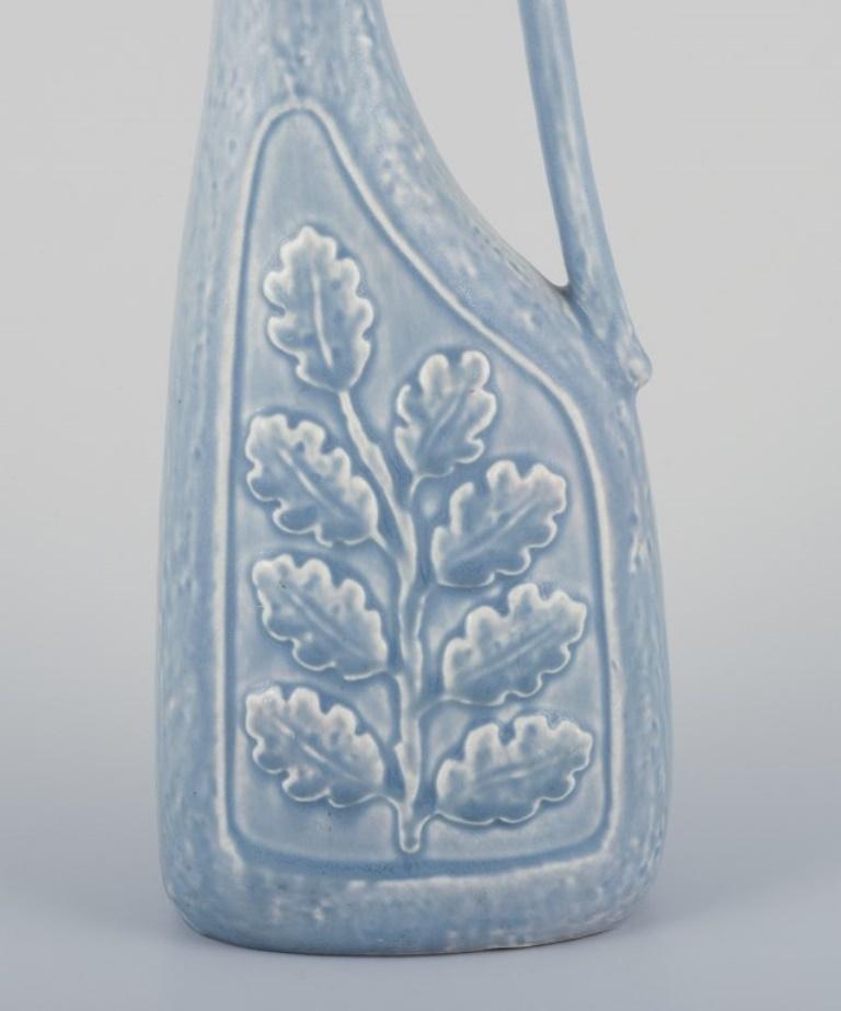 Glazed Rörstrand, Sweden. Large pitcher/vase and a smaller vase in ceramic. For Sale