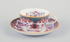 Rörstrand, Sweden. Set of five "Formosa" coffee cups with saucers in faience.