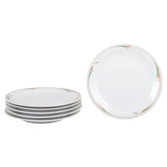 Rörstrand, Sweden. Set of six Fleur pattern dinner plates in porcelain.