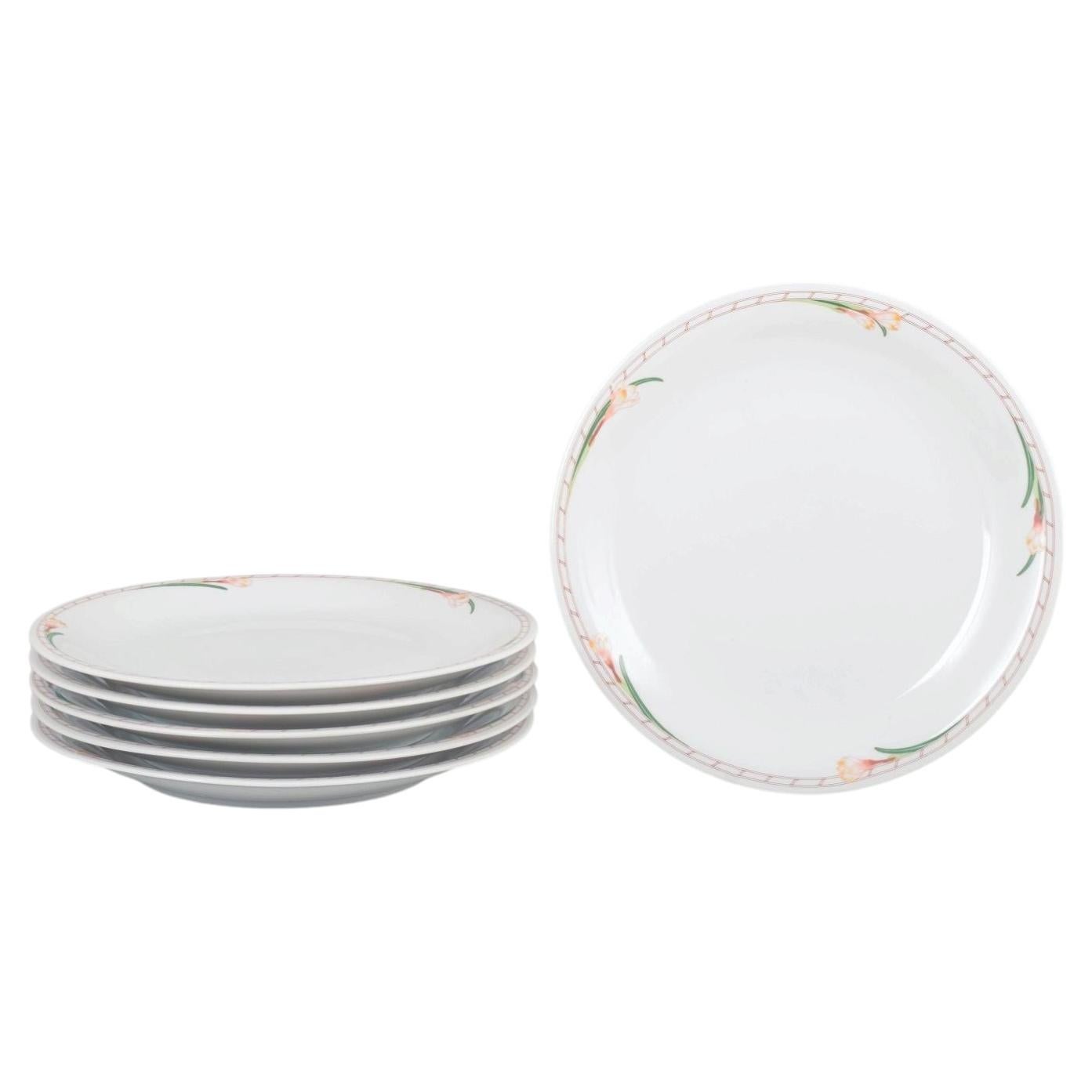 Rörstrand, Sweden. Set of six Fleur pattern dinner plates in porcelain. For Sale