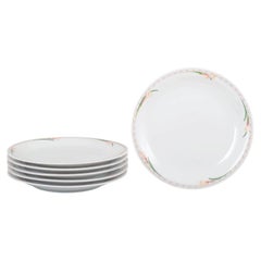 Rörstrand, Sweden. Set of six Fleur pattern dinner plates in porcelain.
