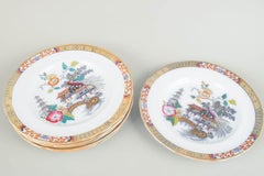 Rörstrand, Svezia. Sei piatti da portata in maiolica. Serie 'Giappone'. Inizio del XX secolo.