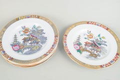 Rörstrand, Sweden. Six dinner plates in faience. 'Japan' series. Early 20th C.
