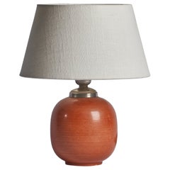 Rörstrand, lampada da tavolo, gres, metallo, Svezia, anni '30