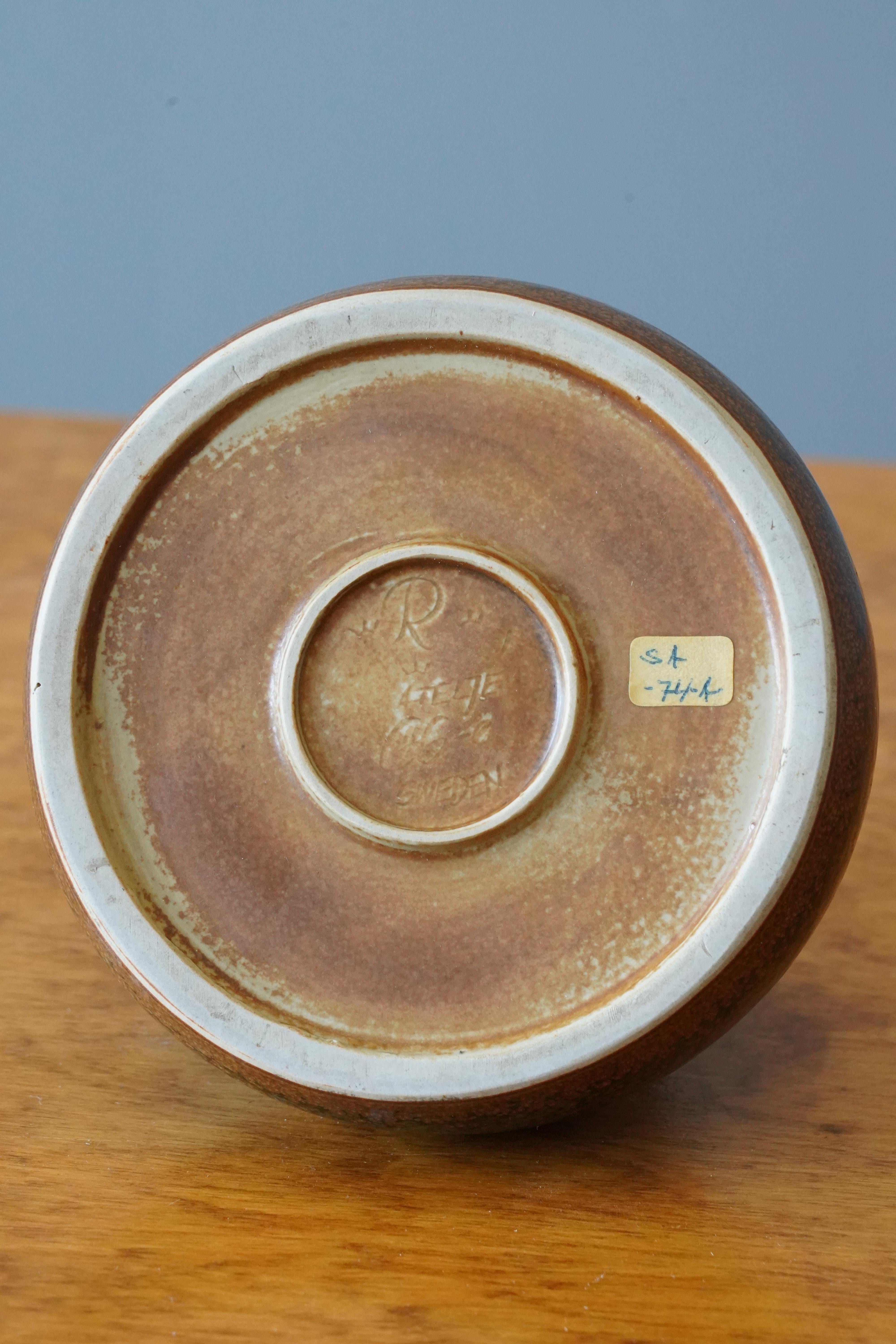 Rörstrand, Unique Vase, Glazed Stoneware, Sweden, 1966 In Good Condition For Sale In High Point, NC