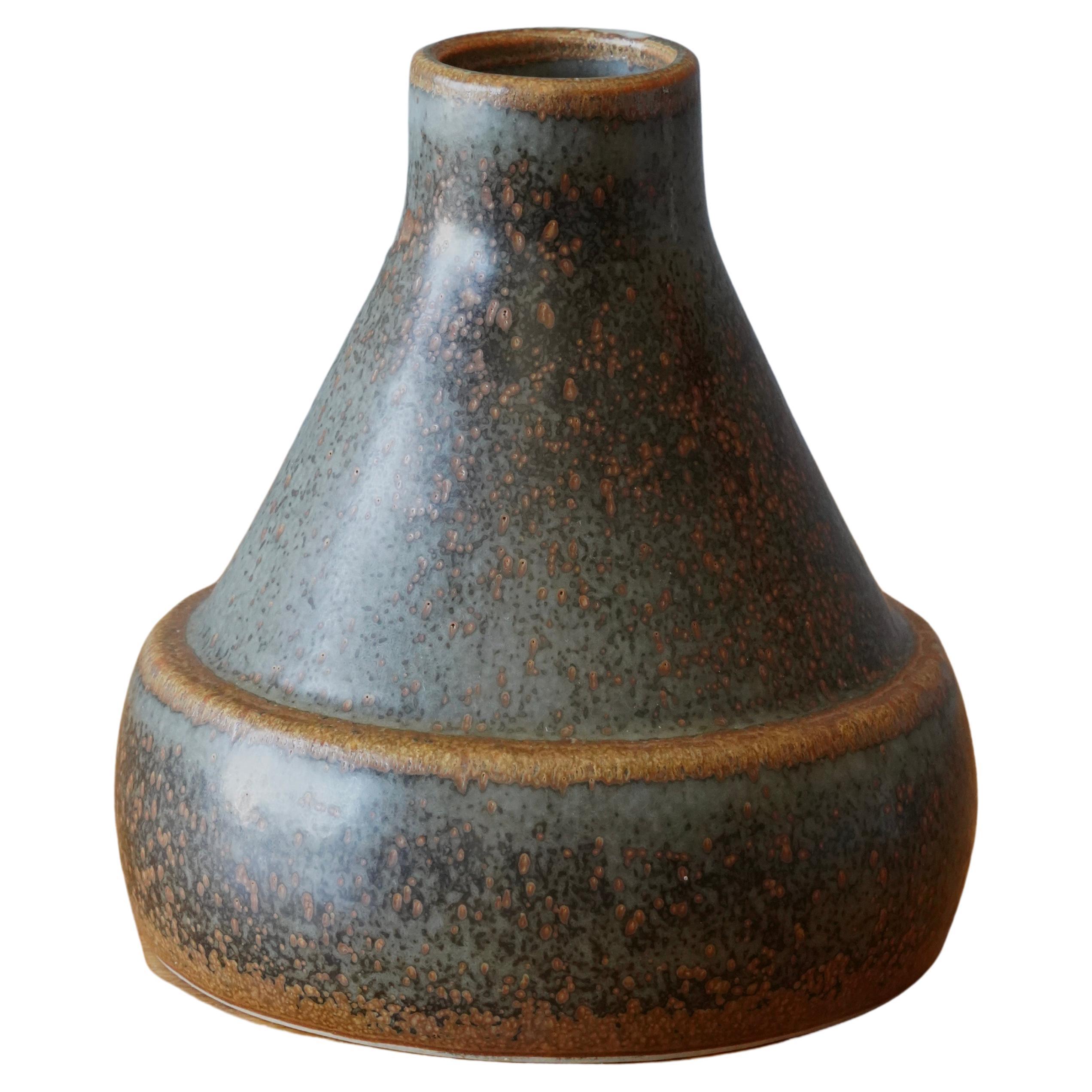 Rörstrand, Unique Vase, Glazed Stoneware, Sweden, 1966 For Sale