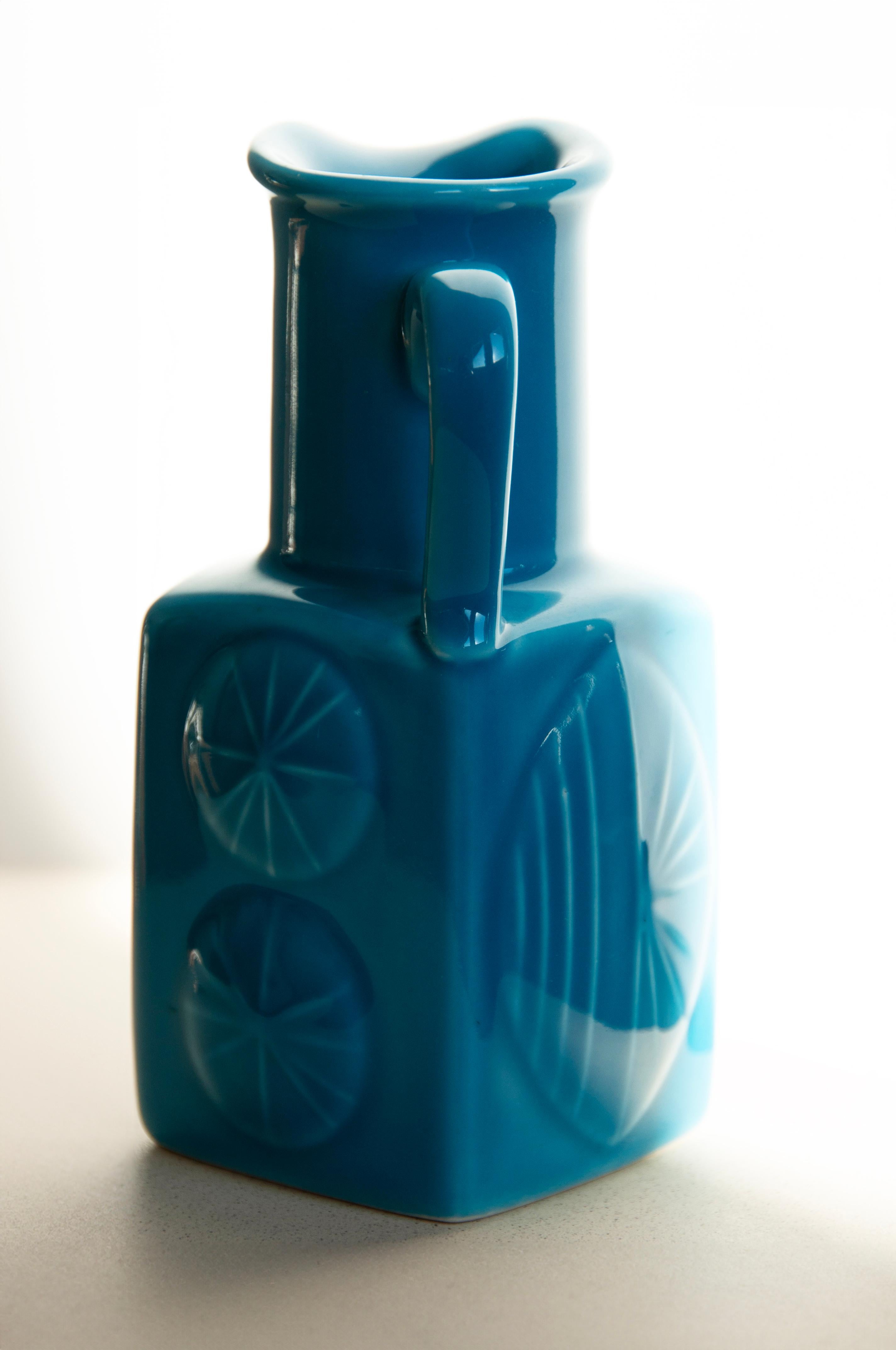 Mid-Century Modern Rörstrand Vase: Carl Harry Stålhane Design, Turquoise Scandinavian Stoneware 