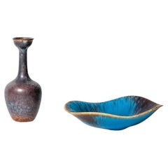 Rörstrand Vase + Dish, Gunnar Nylund