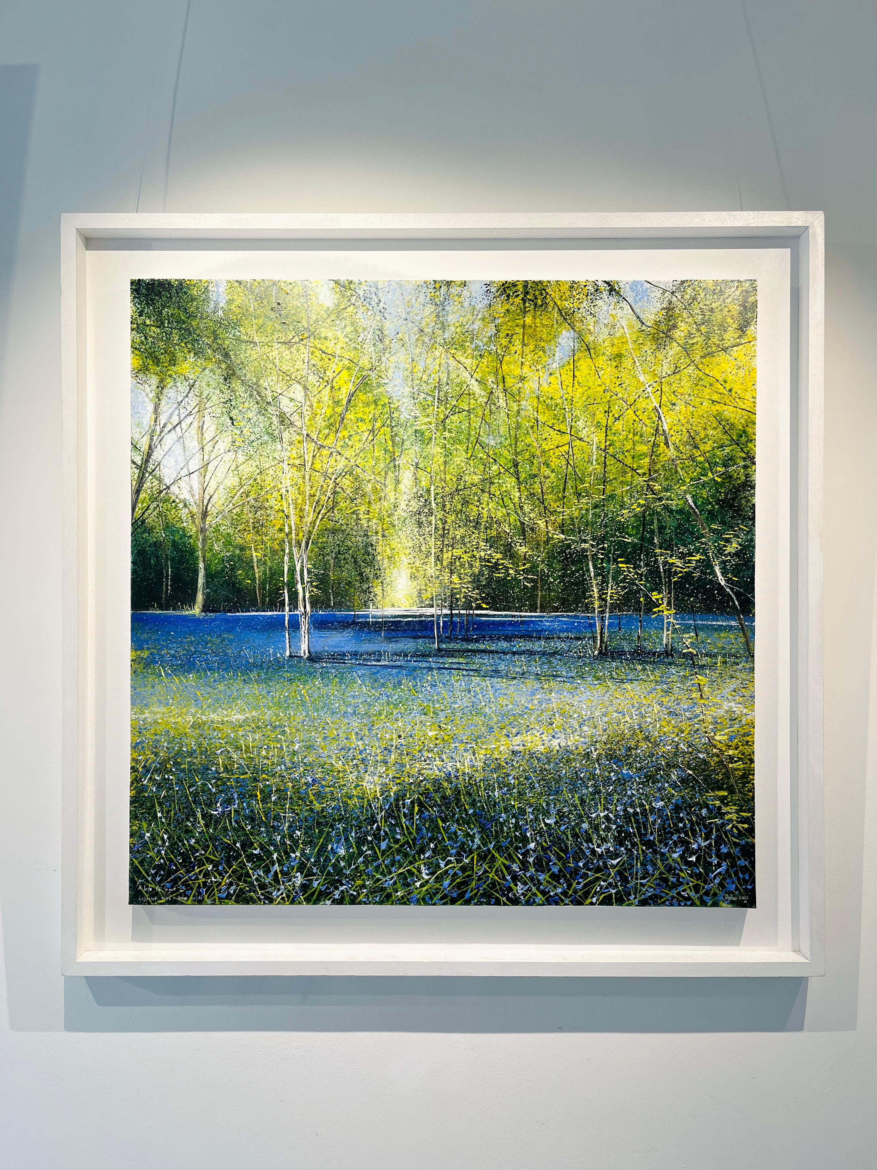 Foresta di campanule - Paesaggio della campagna inglese, dipinto floreale Nature - Painting di Rory J. Browne