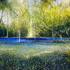 Bluebell Forest - Englisch Landschaft Landschaft Wald Natur florale Malerei