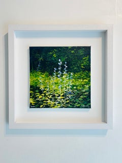 Original-Ölgemälde „Bluebell Stems“, zeitgenössischer Realismus, Waldkunst, 40 cm