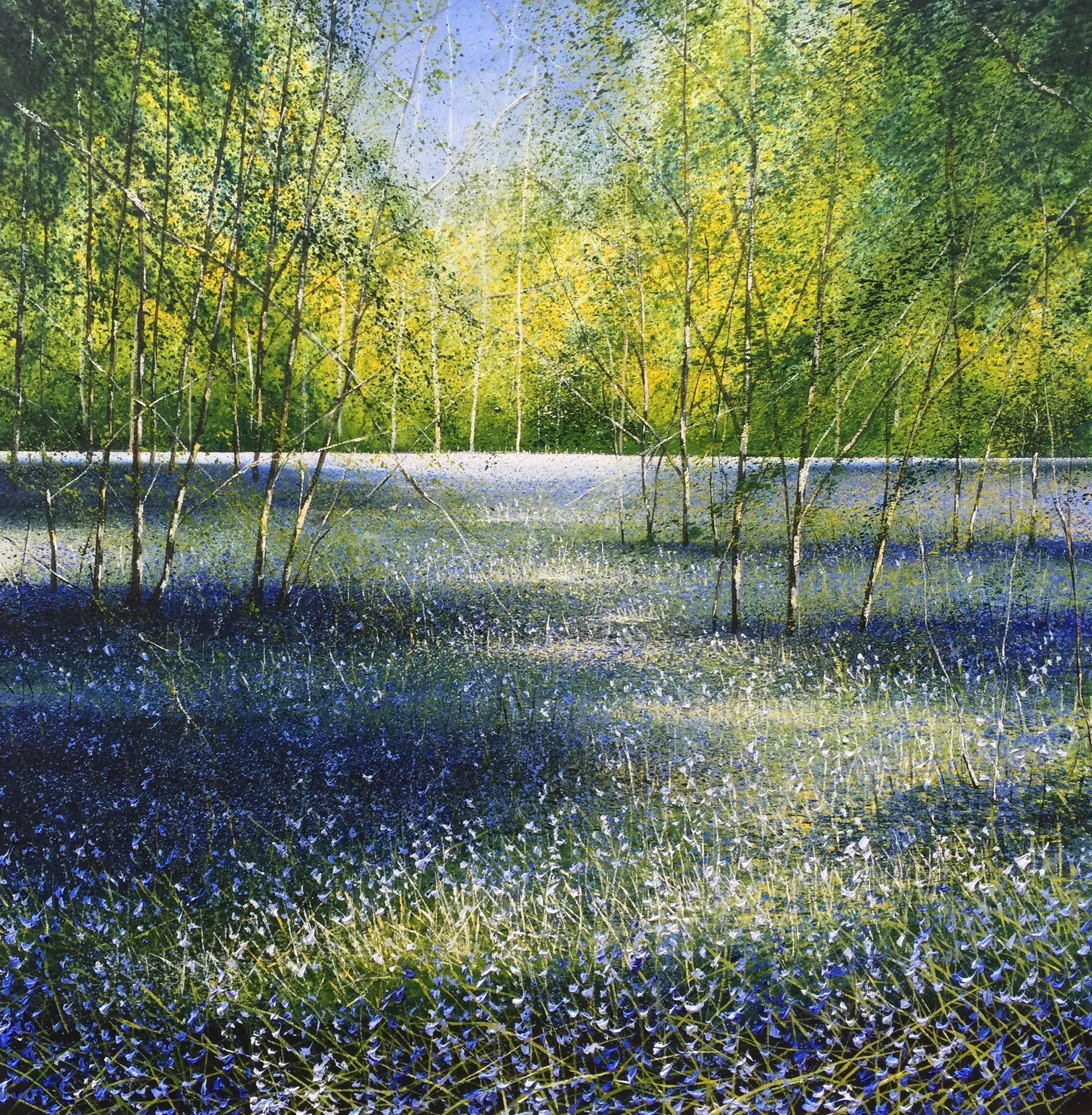 Rory J. Browne Landscape Painting - Bluebells Forest  original landscape painting