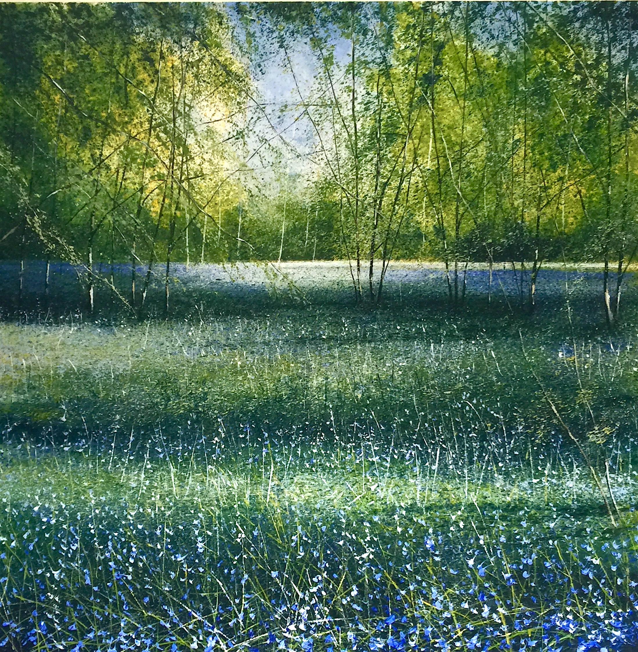 Rory J. Browne Landscape Painting - Bluebells original landcsape painting