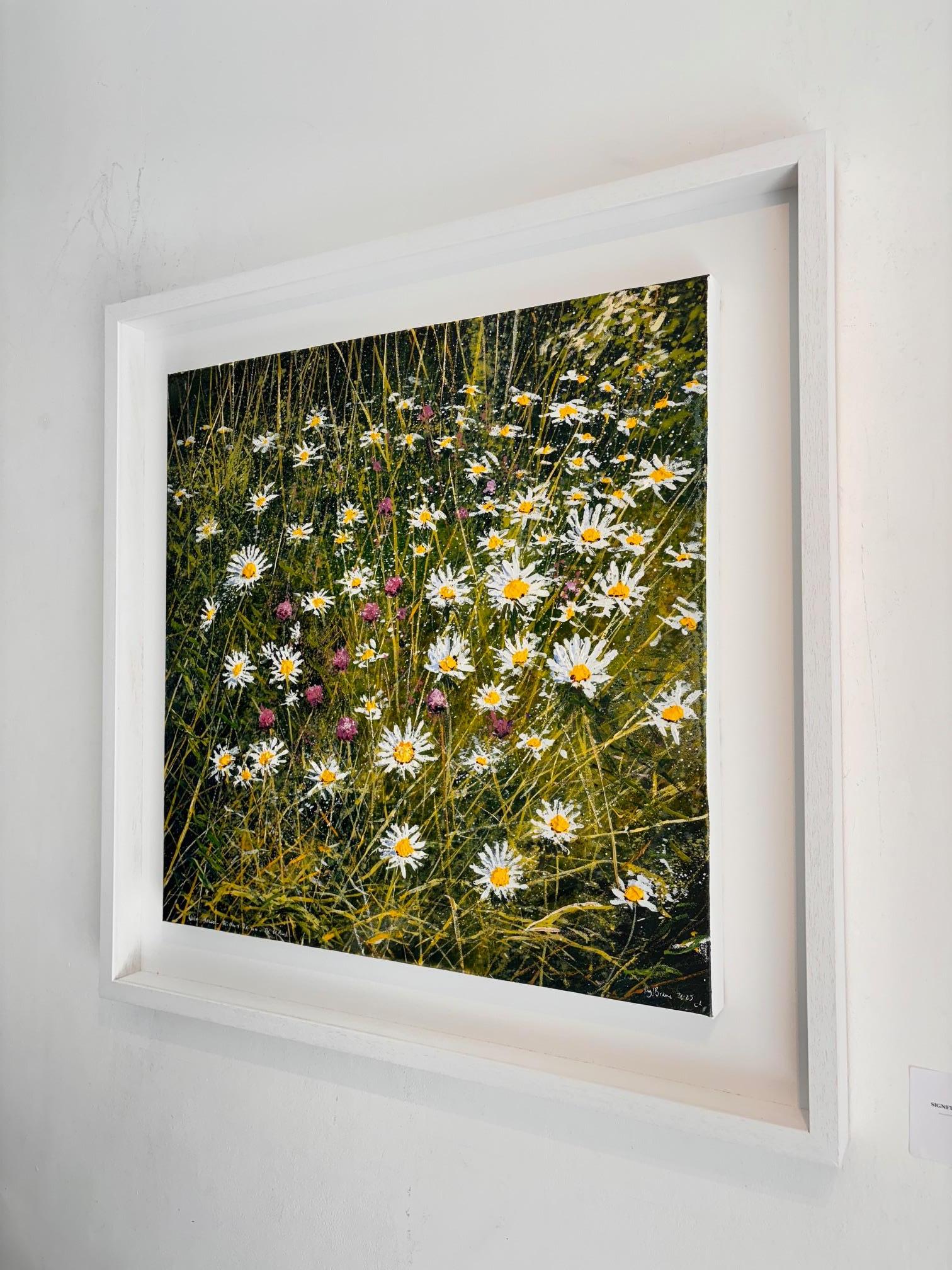 Margherite e cardi -pittura ad olio originale di paesaggio floreale- ARTE contemporanea - Painting Realismo di Rory J. Browne