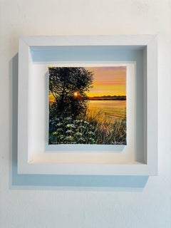 Dawn, Cow Parsley - original realism oil painting- landscape artwork