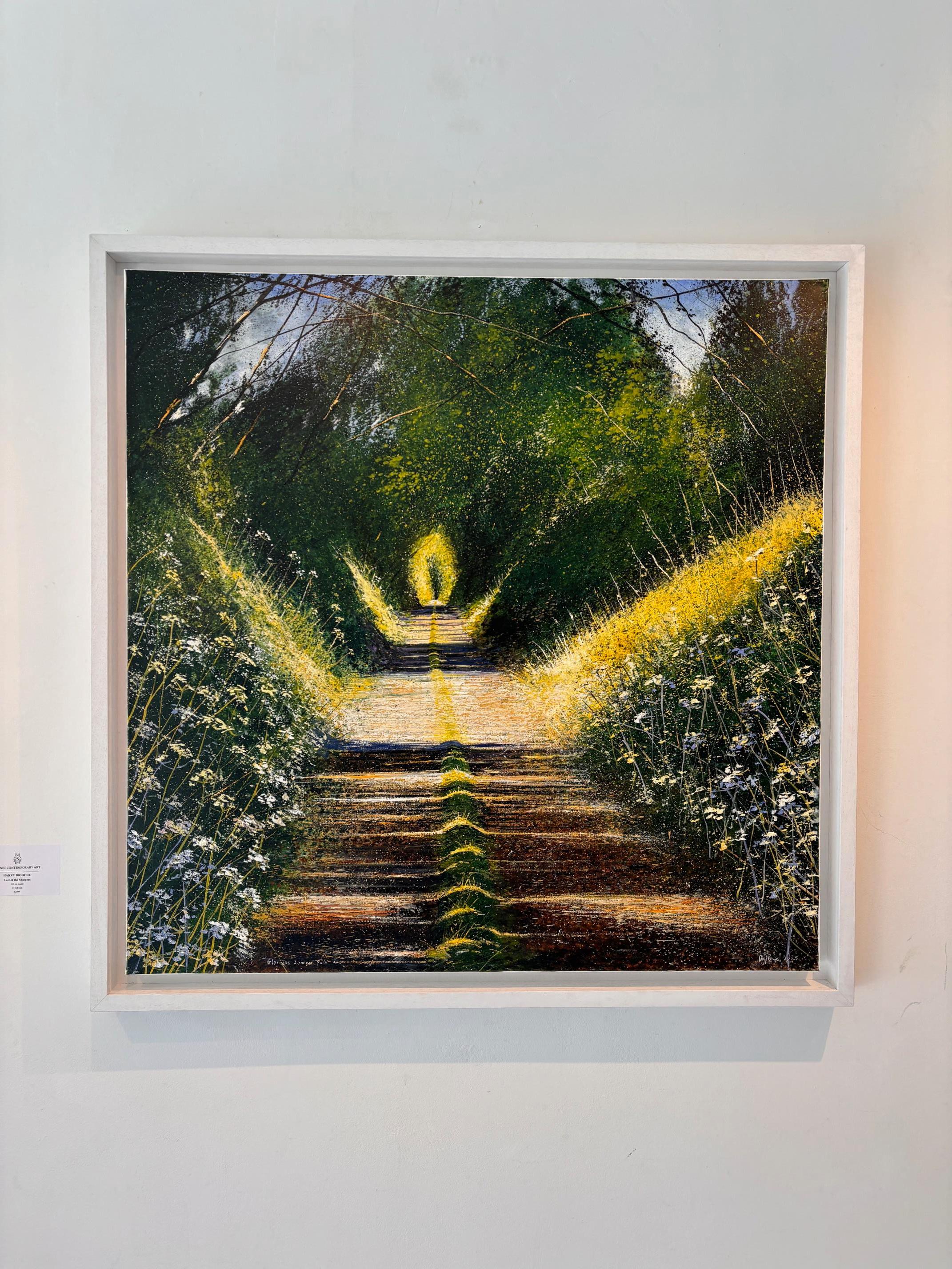 Glorious Summer Path - peinture à l'huile originale de paysage floral - ART contemporain - Painting de Rory J. Browne
