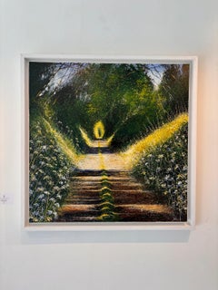 Glorious Summer Path-original floral landscape oil painting-contemporary ART