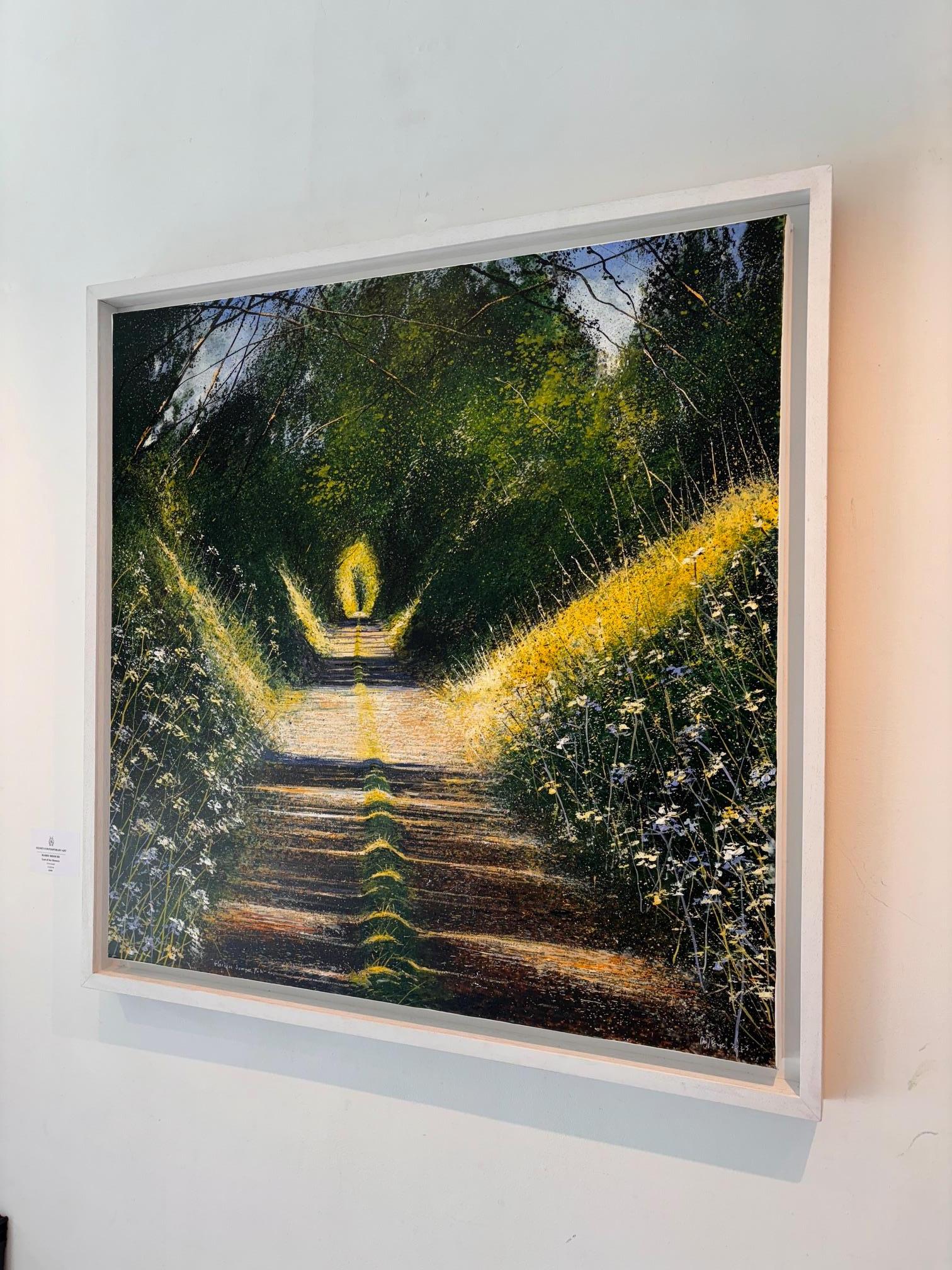 Glorious Summer Path - peinture à l'huile originale de paysage floral - ART contemporain - Réalisme Painting par Rory J. Browne