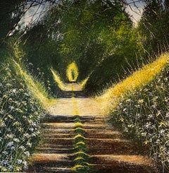Glorious Summer Path-original floral landscape oil painting-contemporary ART