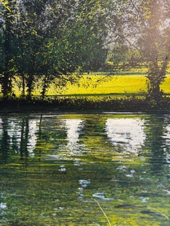 Lake, Contemporary Realism Oil Painting on Canvas, 70x70 cm, Signed