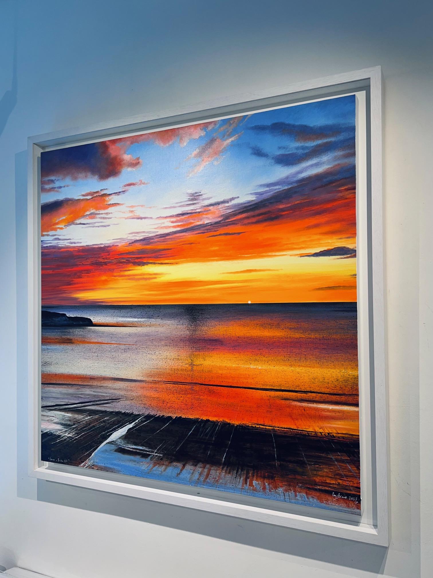 Orange Dawn - Original Meereslandschaft Ölgemälde-  Zeitgenössisches Landschaftskunstwerk (Realismus), Painting, von Rory J. Browne