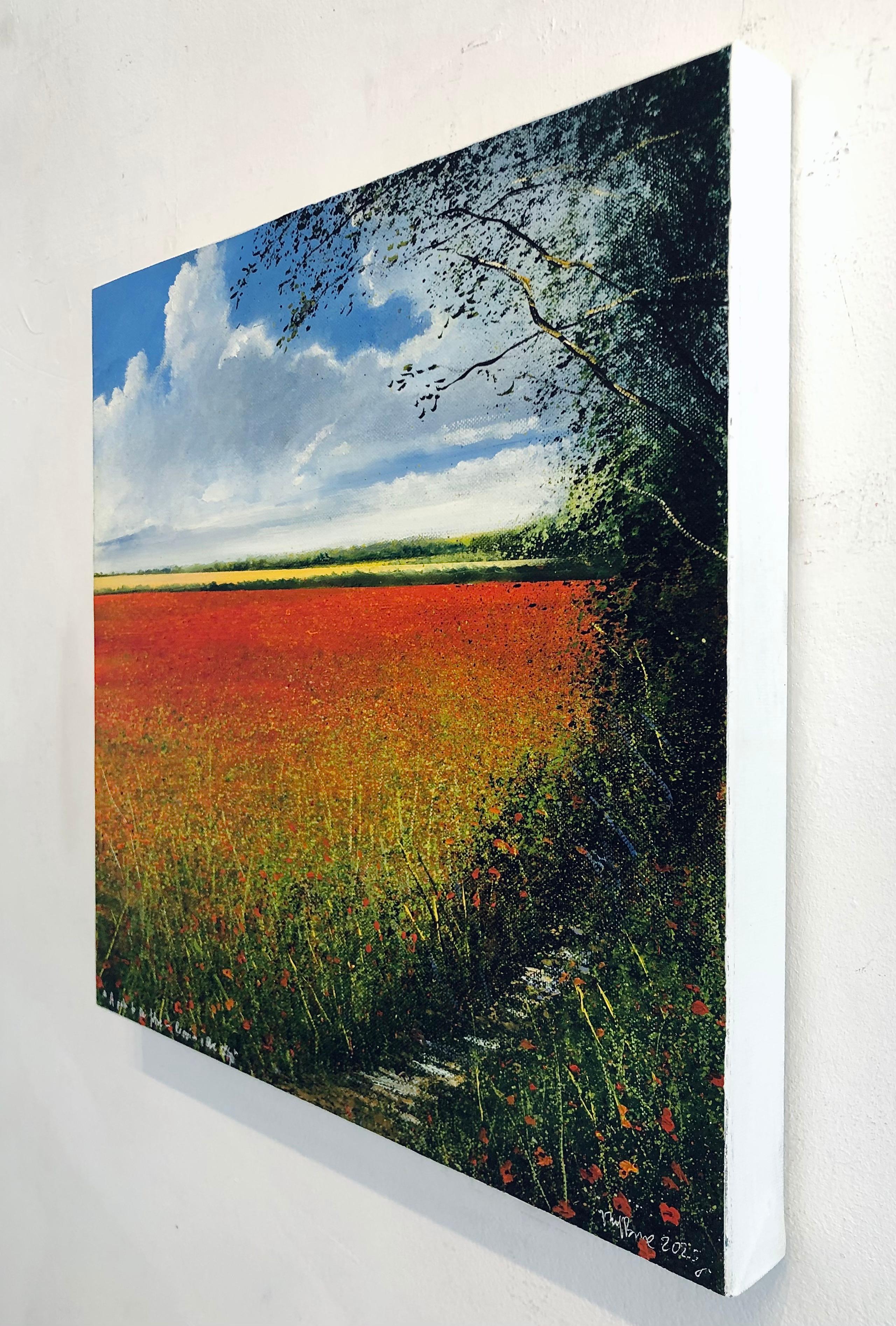 Poppy Path to the Future - original landscape painting contemporary modern art - Impressionist Painting by Rory J. Browne