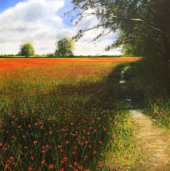 Red Poppy Field  original landscape painting