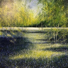 Shadows and light at Bluebells Forest original landscape painting