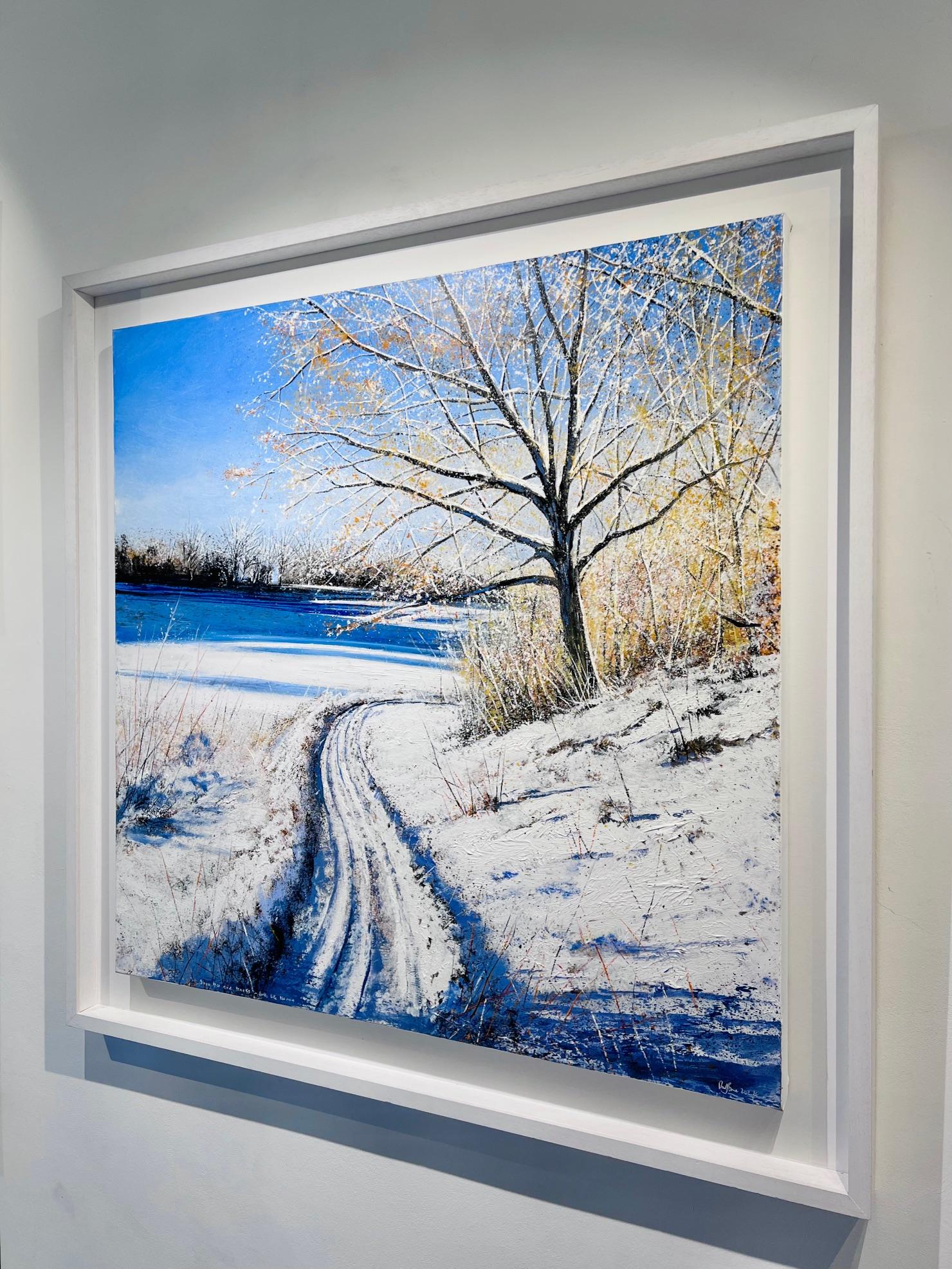 Snow Lane's - Original Realismus zeitgenössische Landschaft Kunst zu verkaufen - Ölgemälde (Grau), Landscape Painting, von Rory J. Browne