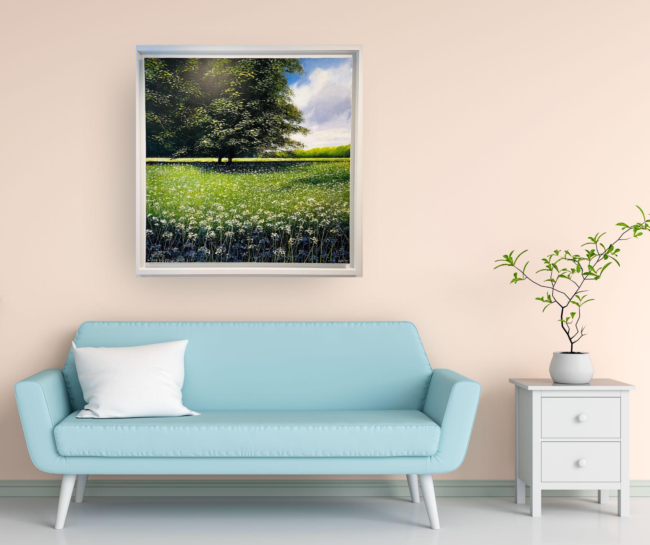 Due Grandi Alberi - vendita di dipinti ad olio di paesaggi contemporanei originali e realistici in vendita 2