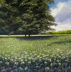 Two Big Trees–original realism contemporary landscape art for sale -oil painting