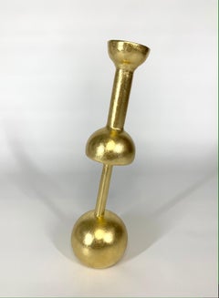 Paper Pin on Sphere, metal office cabinet golden sculpture