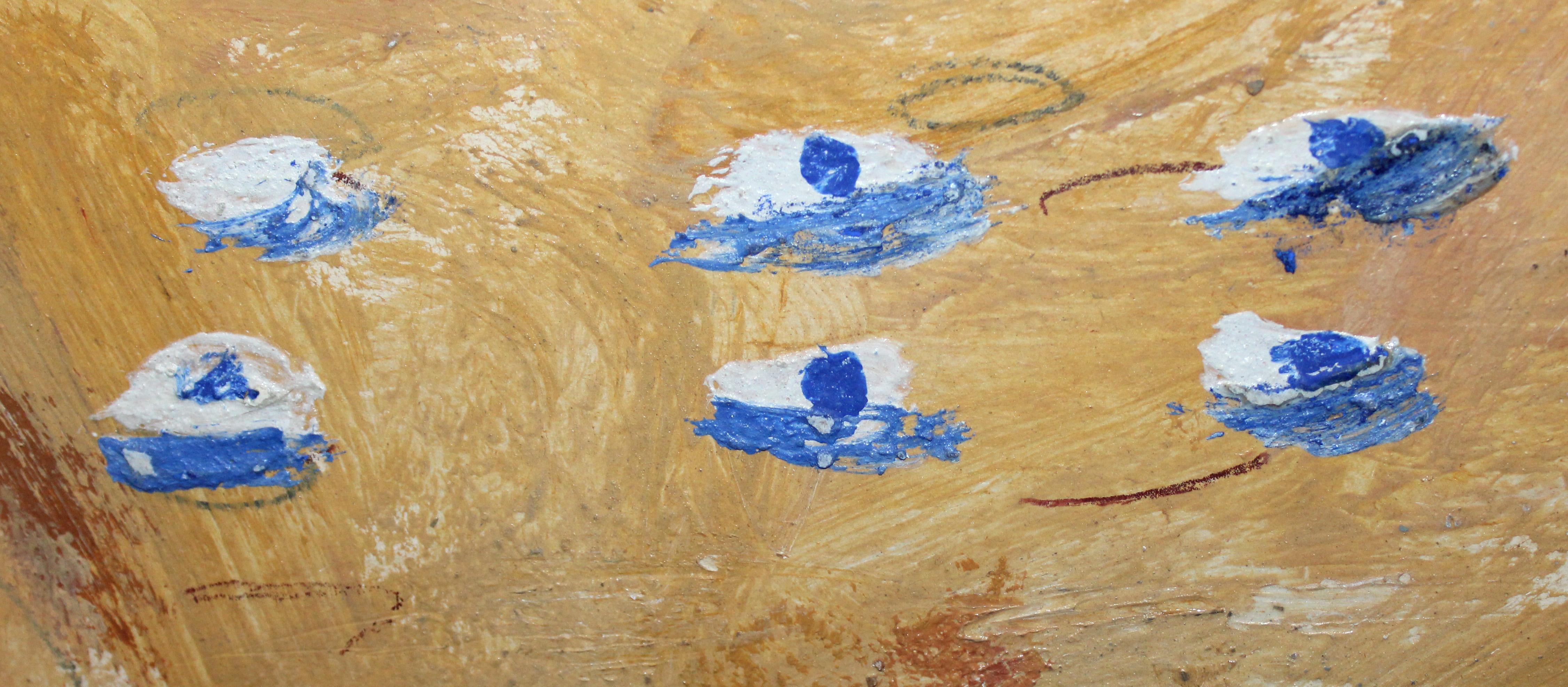 Composición abstracta - Año 1983 - Brown Abstract Painting by Rosa Agenjo