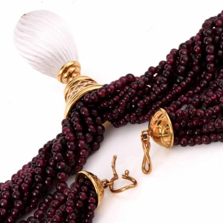 Rosa Bisbe Diamond Tourmaline Bead Multi-Strand 18 Karat Gold Necklace 1