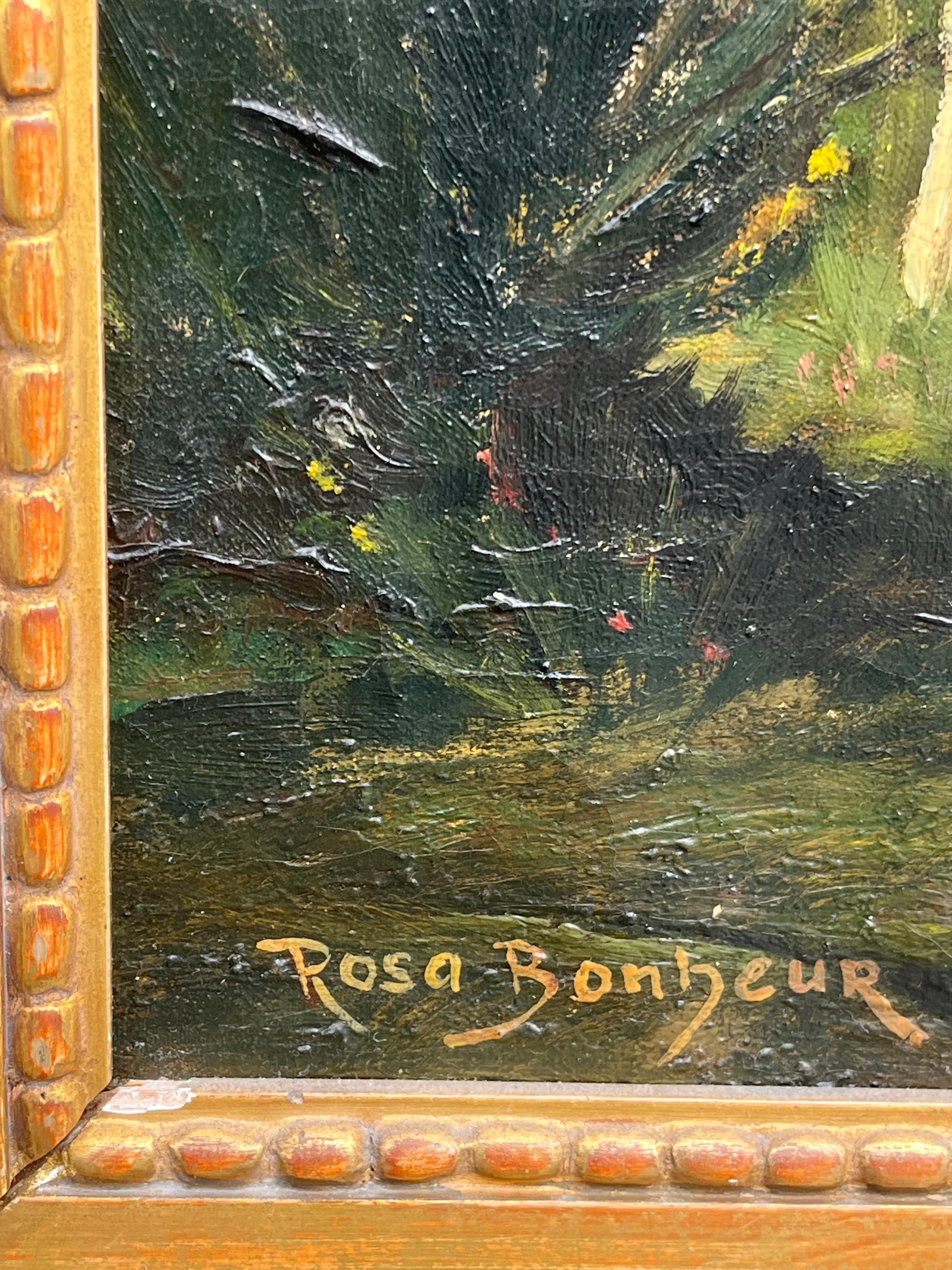 Rosa Bonheur (1822-1899) Attribuito, Olio su tela francese, Provenienza In condizioni buone in vendita a Vero Beach, FL