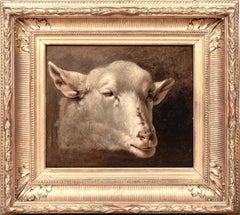 Study Of A Lamb / Sheep Head, 19th Century  French School